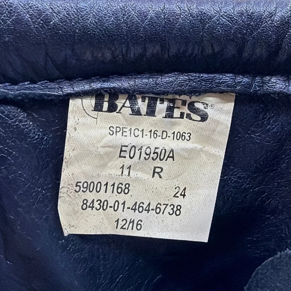 Bates Mens Black Leather Steel Toe Combat Boots Vibram E01950A Size 11 R EUC‎